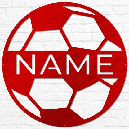 Personalized Soccer Ball Name Sign, Metal Wall Art, Soccer Name Sign