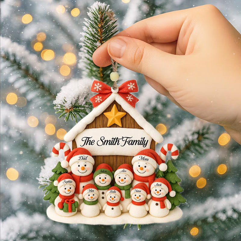 Custom Snowman Family Christmas Ornament