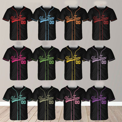 Personalized Team Name And Number Baseball Jersey, Custom Baseball
