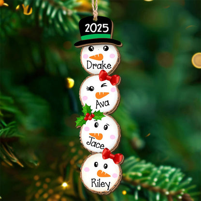 Cute Snowman Family Christmas Ornament 2025