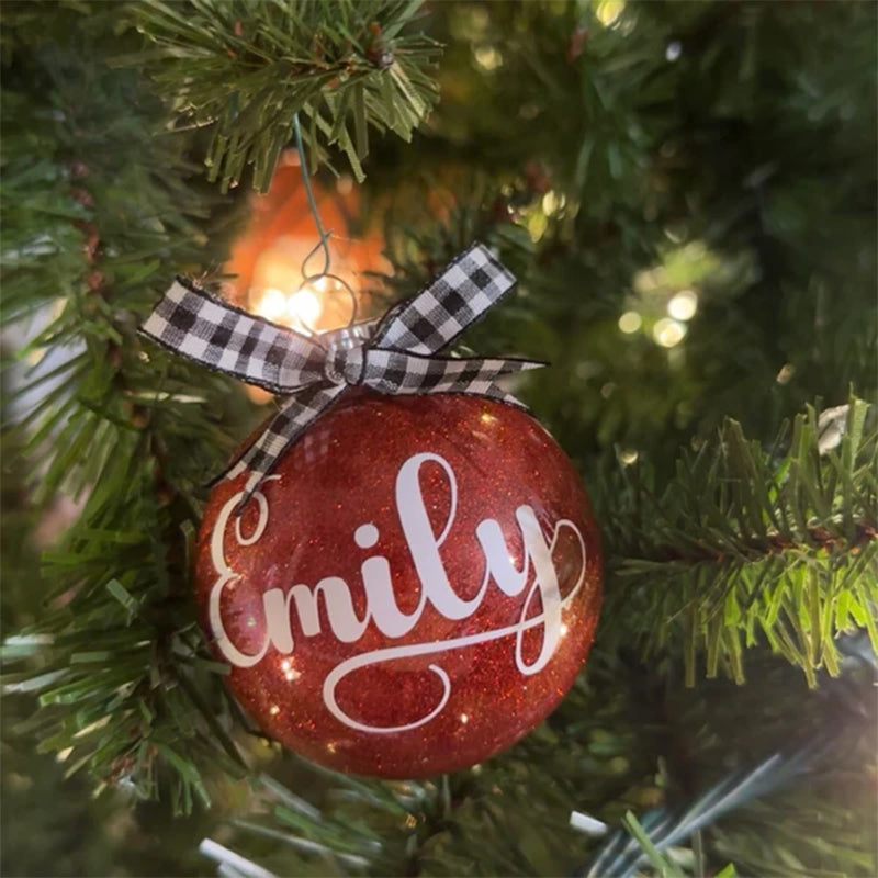 Personalized Glitter Christmas Ornaments