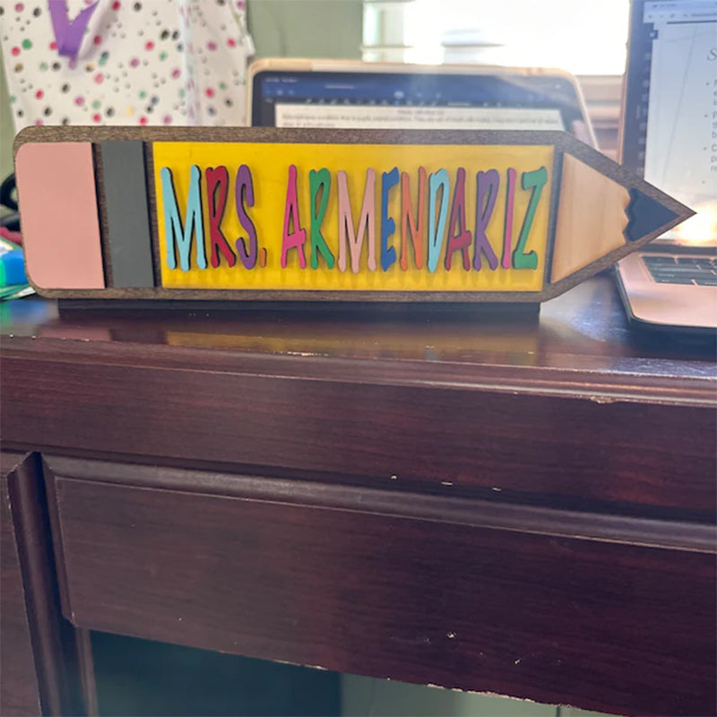 Teacher Wooden Pencil, Scissors & Pen Holder