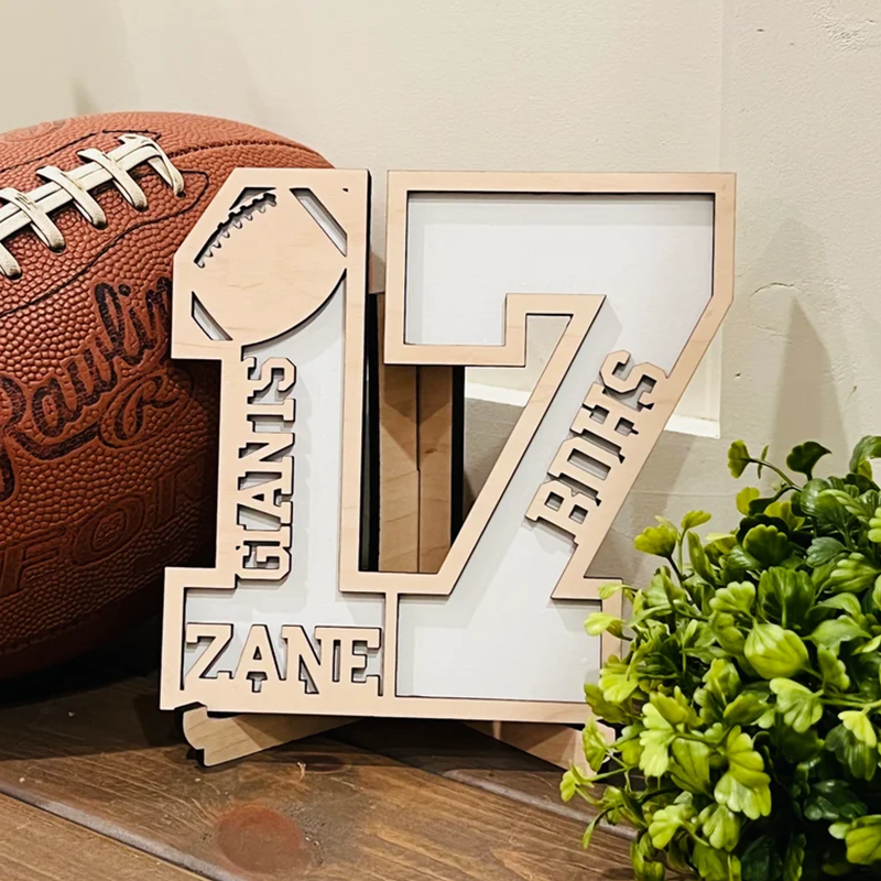 Senior Football Gift. Senior Night Gift. Jersey Number Sign. Graduation gift