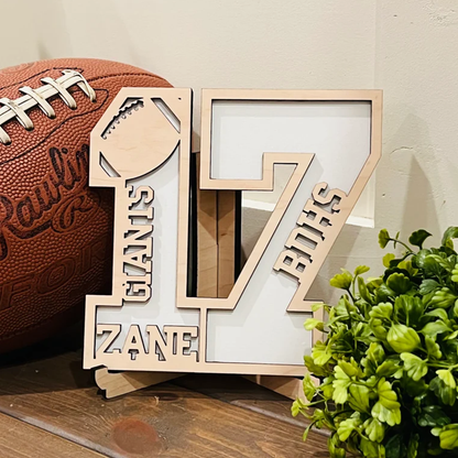 Senior Football Gift. Senior Night Gift. Jersey Number Sign. Graduation gift