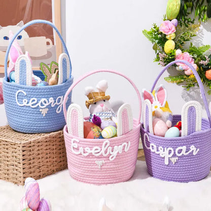 Personalized Easter Bunny Basket, Custom Name Baby Basket