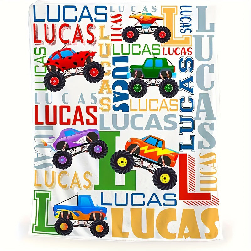 Customizable Name Truck Print Blanket