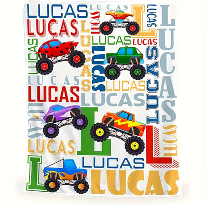 Customizable Name Truck Print Blanket