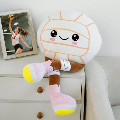 Velvet Plush Volleyball Softball Soccer Football Pillow with Legs
