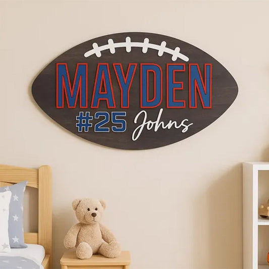 Football Name Sign, Personalized Nursery Wall Decor