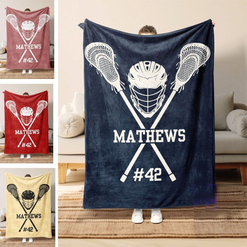 Personalized Lacrosse Blanket, Custom Lacrosse Blanket