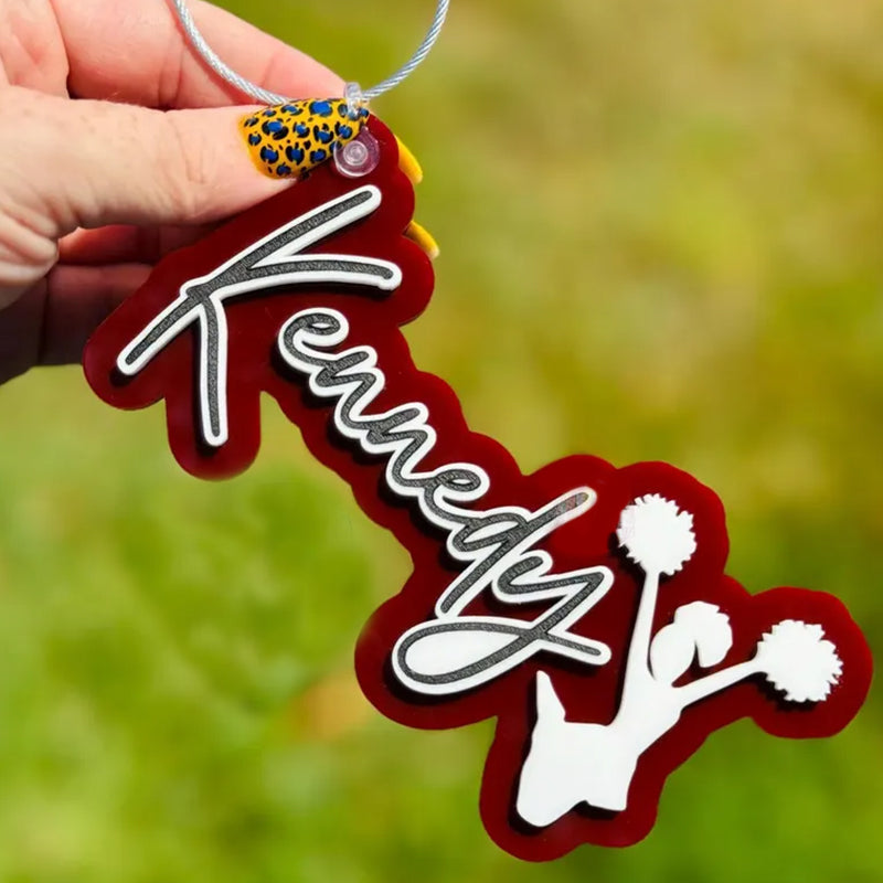 Cheerleader Name Keychain