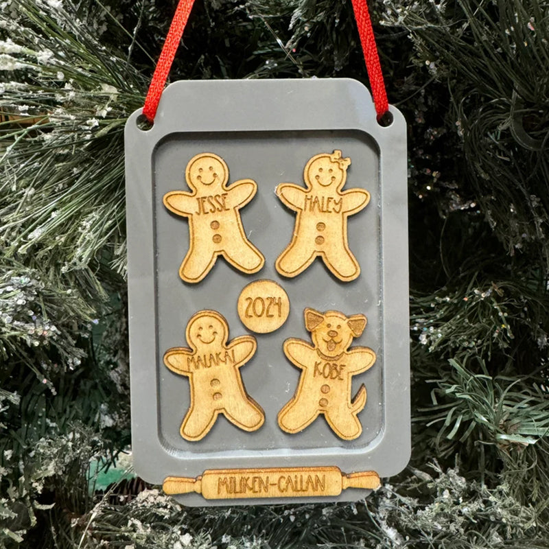 Custom Gingerbread Family Christmas Ornament 2025