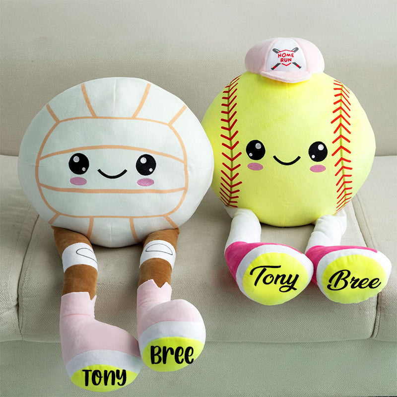 Velvet Plush Volleyball Softball Soccer Football Pillow with Legs