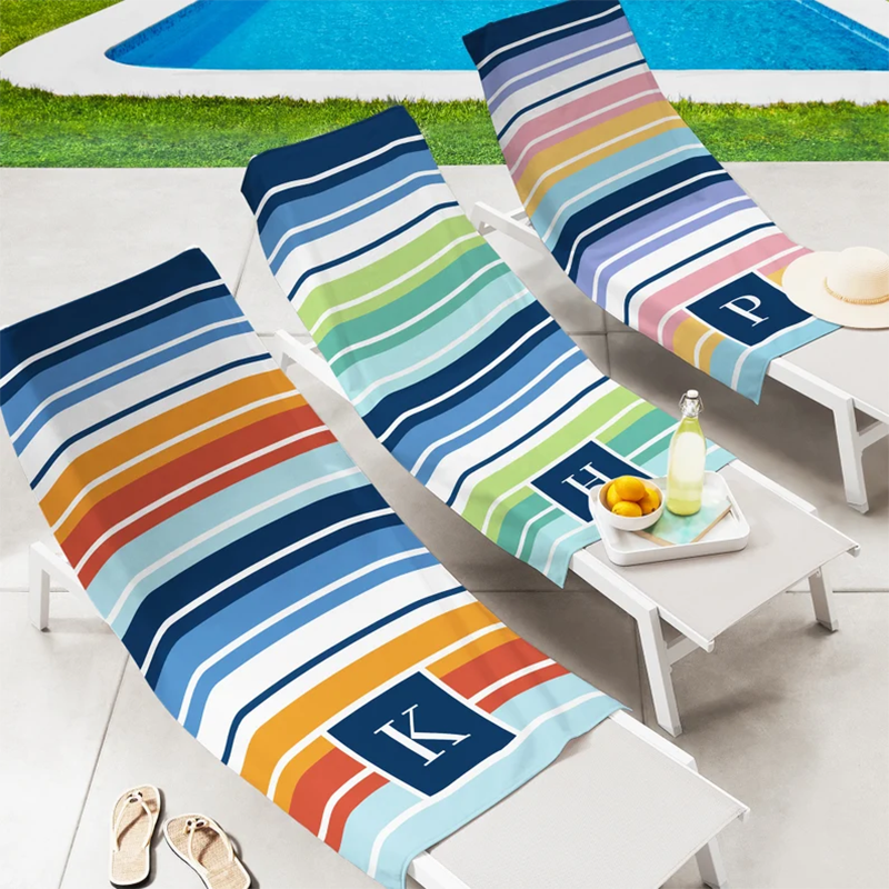 Personalized Beach Towel-Initial Stripes-Customized Towel-For the Beach Lover