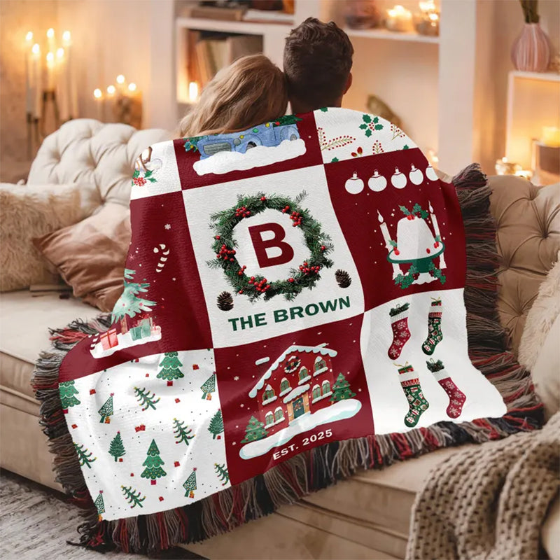 Personalized Family Name Throw Blanket