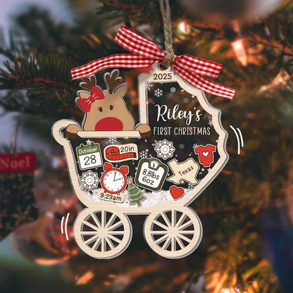 Personalized Babys First Christmas Ornament 2025, Custom New Baby Gift