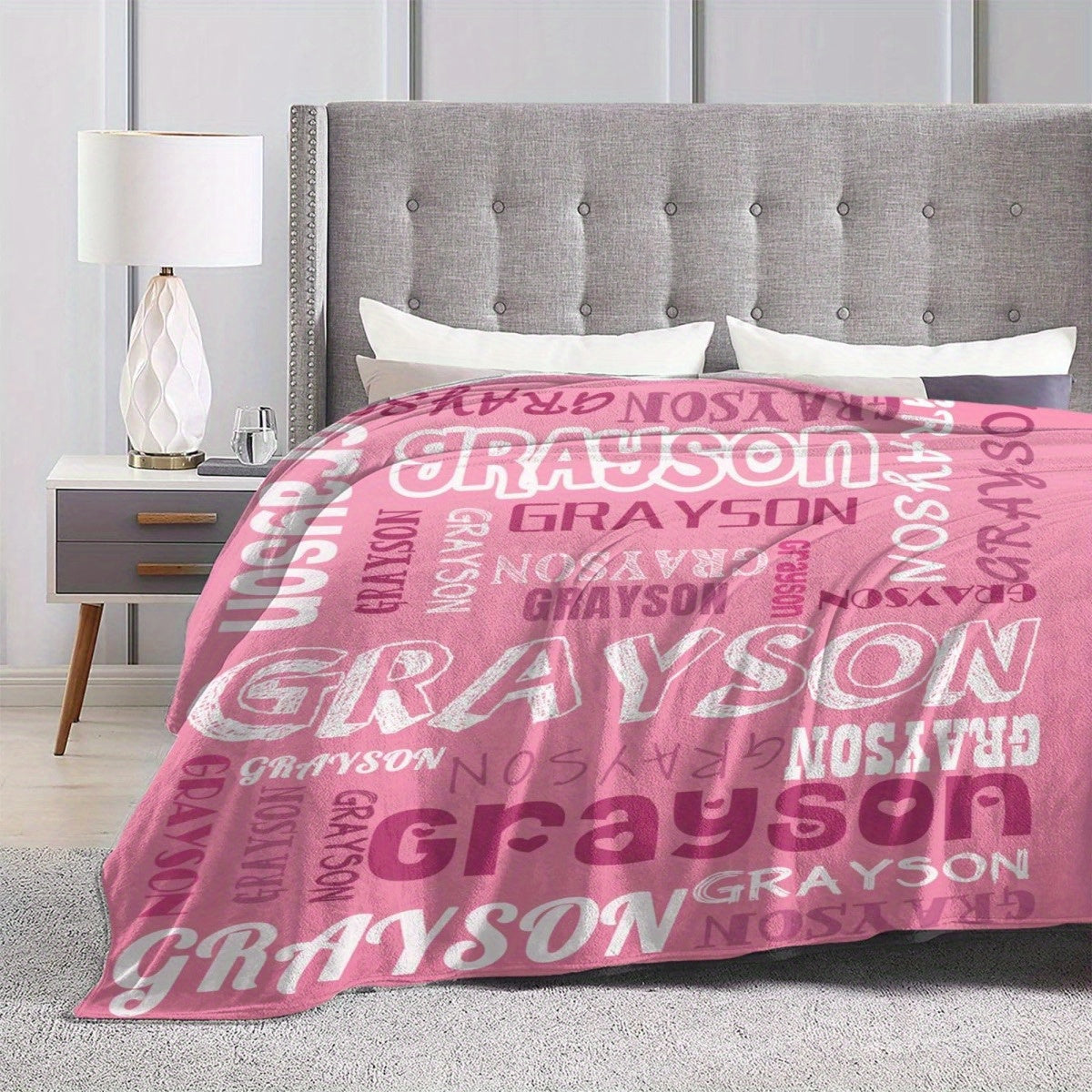 Birthday, Valentine's Day GiftCustom Name Flannel Blanket