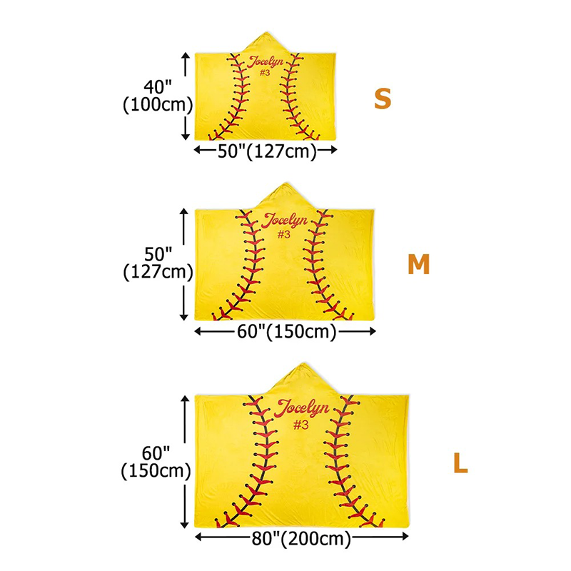 Hooded Fleece Blanket - Softball  Football Basketball Baseball Soccer