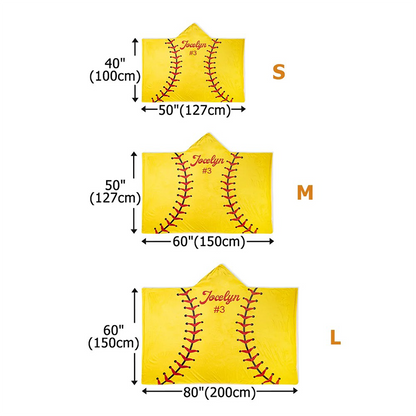 Hooded Fleece Blanket - Softball  Football Basketball Baseball Soccer