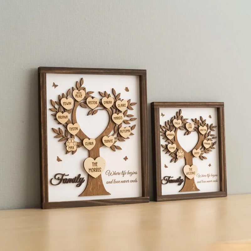 Personalized Wooden Family Tree Sign For Heartfelt Home Decor
