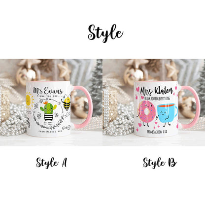 Personalised Teacher Thank You Gift, Teacher Mug With Name