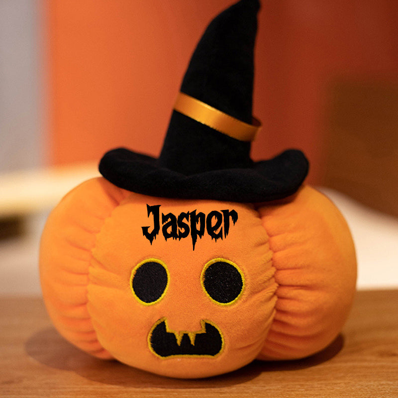 Halloween Pumpkin Pillow - Halloween Decor Customizable Name