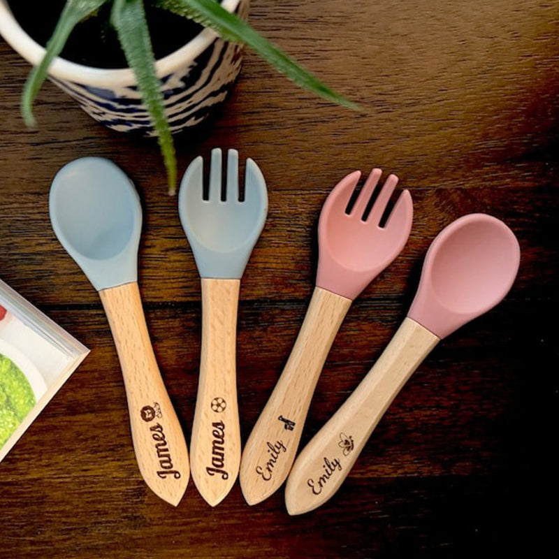 Personalized Baby Dining Set | Toddler Feeding| Name Plate | Custom Name Engraved Bow