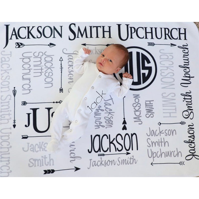 Personalized Boy Blanket - Monogram Boy Blanket