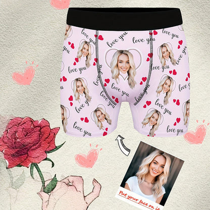 Custom Photo Print Boxer Briefs, High-Elastic Polyester