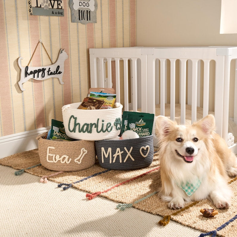 Personalized Basket | Pet Toy Box | Dog Toy Basket