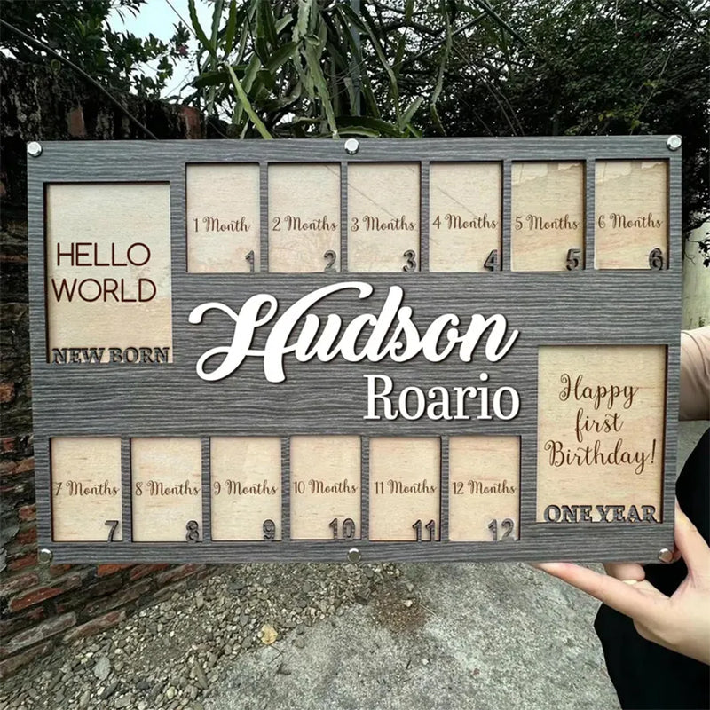 Personalized Baby First Year Picture Frame, Baby Picture Frame Graduation Gift