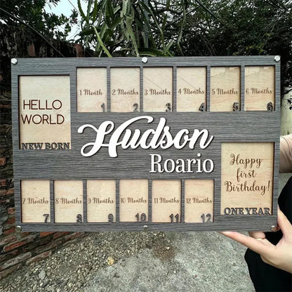 Personalized Baby First Year Picture Frame, Baby Picture Frame Graduation Gift