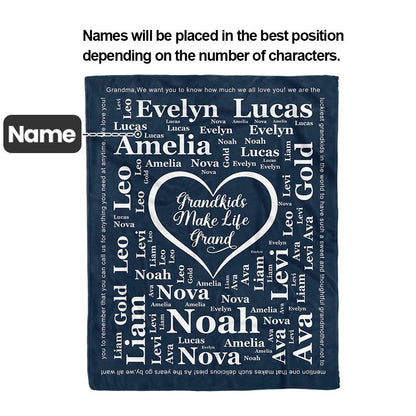 Personalized 1-16 Grandkid Names Blanket