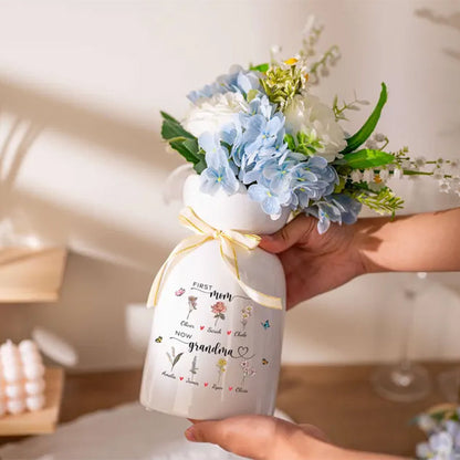 First Mom Now Grandma Vase, Nana's Garden Flower Vase