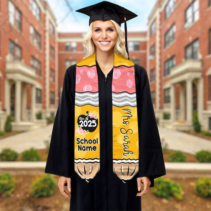 Custom Graduation Stole Class Of 2025, Teacher Graduation Stole 2025
