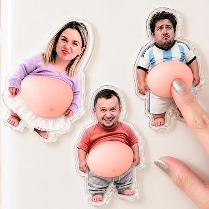 Personalized Dad Squeeze Belly Magnet, Funny Fridge Gift for Dad