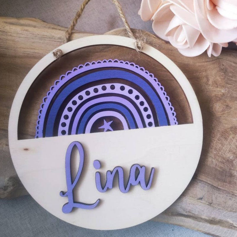 Rainbow name sign - door signs, children's decorating, children's room