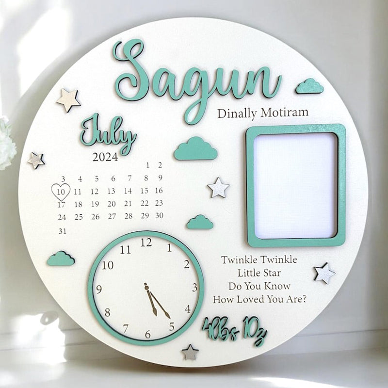Baby Photo Keepsake Gift, Baby Birth Announcement, Newborn Gift
