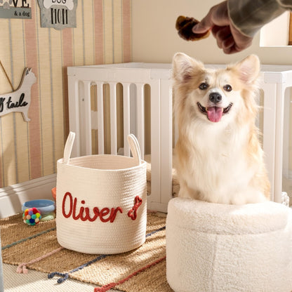 Personalized Basket | Pet Toy Box | Dog Toy Basket