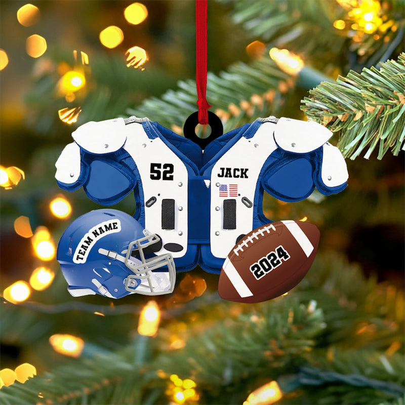 Personalized Football American Christmas Ornament
