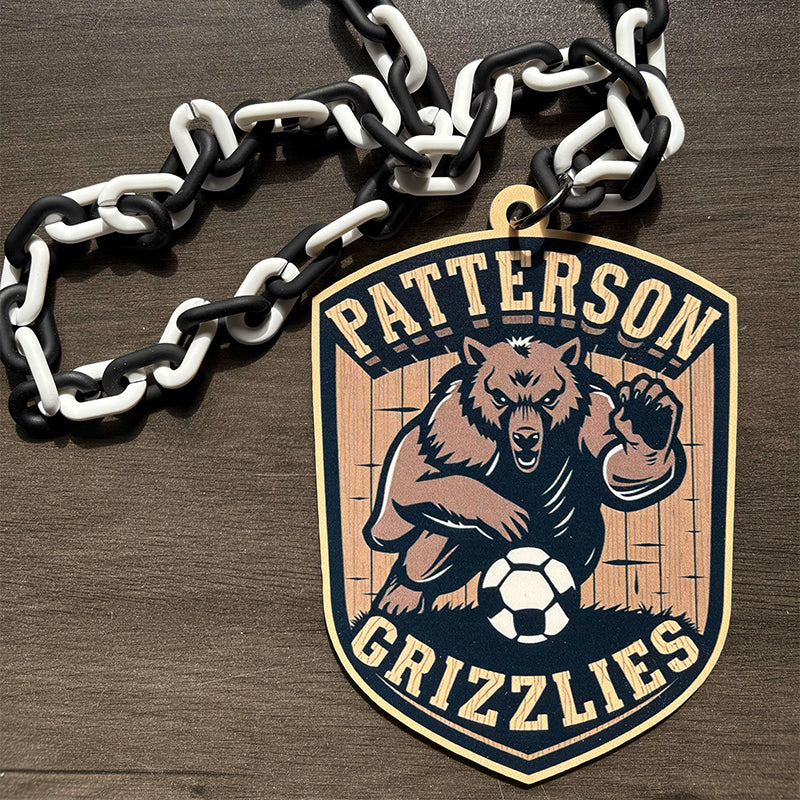 Any Logo Custom Sports Turnover Chain, Oversized Medallion, Team mascot