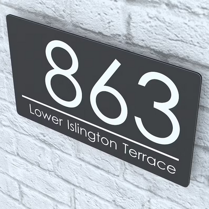 Modern Contemporary Property Number Door Sign Plaque