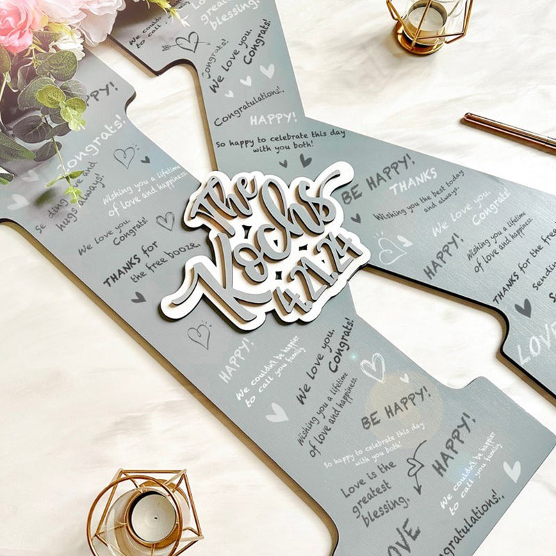 Wedding Guest Book, Wooden Wedding Letter