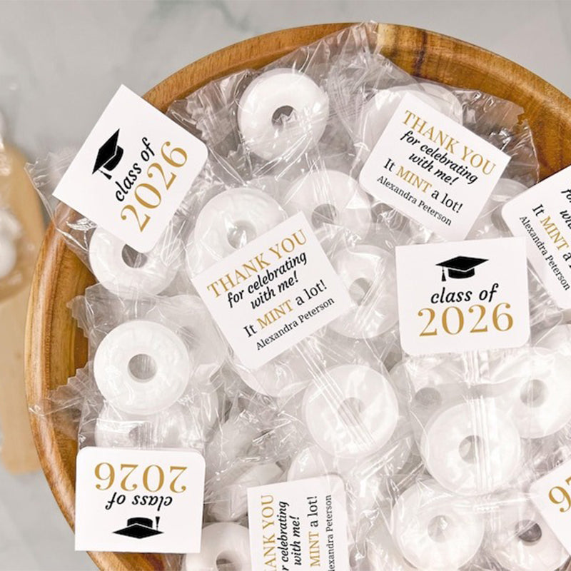 Graduation Mints, Class of 2026, Mint Favor Labels