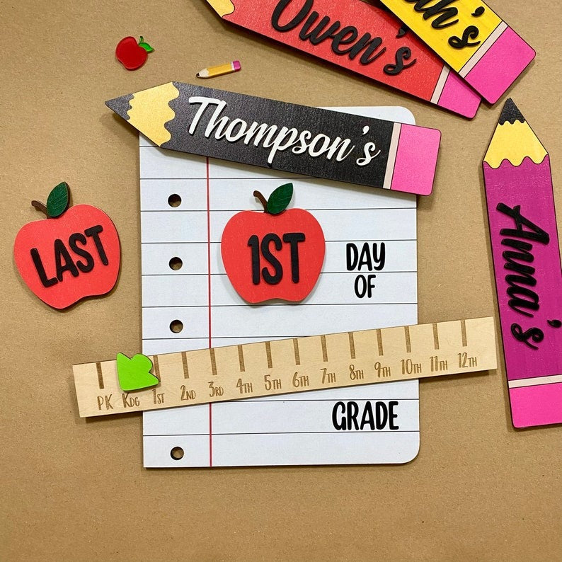 First Day of School Photo Prop, School Photos, Interchangeable School Milestones