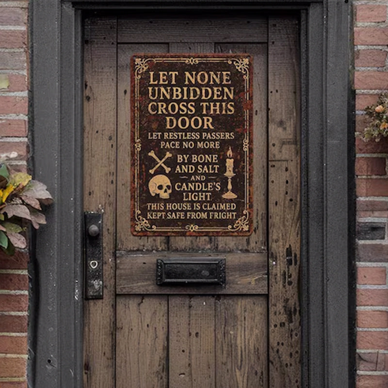 Witch’s Spell Metal Sign – Halloween Home Protection Poem
