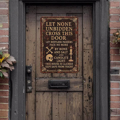 Witch’s Spell Metal Sign – Halloween Home Protection Poem