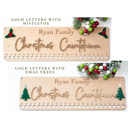 Candy Cane Christmas Countdown Personalized Christmas Advent Calendar for Kids