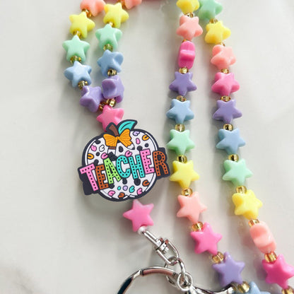 Lanyard Teacher Lanyard Beaded Teacher Lanyard