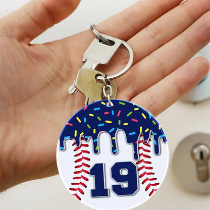 Personalized Baseball Lovers Gifts, Custom The Drip Baseball Keychain